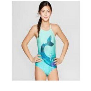 **Cat & Jack** Aqua Mermaid Swimsuit NWT L & XL NWT